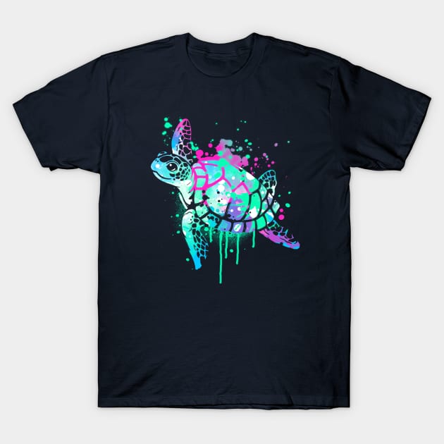 Fluo sea turtle T-Shirt by NemiMakeit